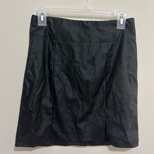 Shein Medium Black High Waisted Faux Leather Grunge Pencil Skirt